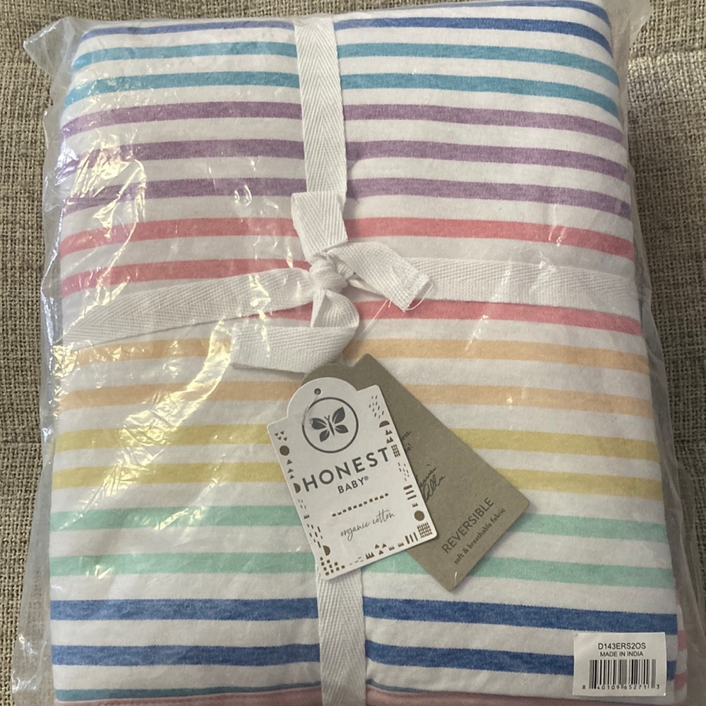 Honest Baby Reversible rainbow baby blanket